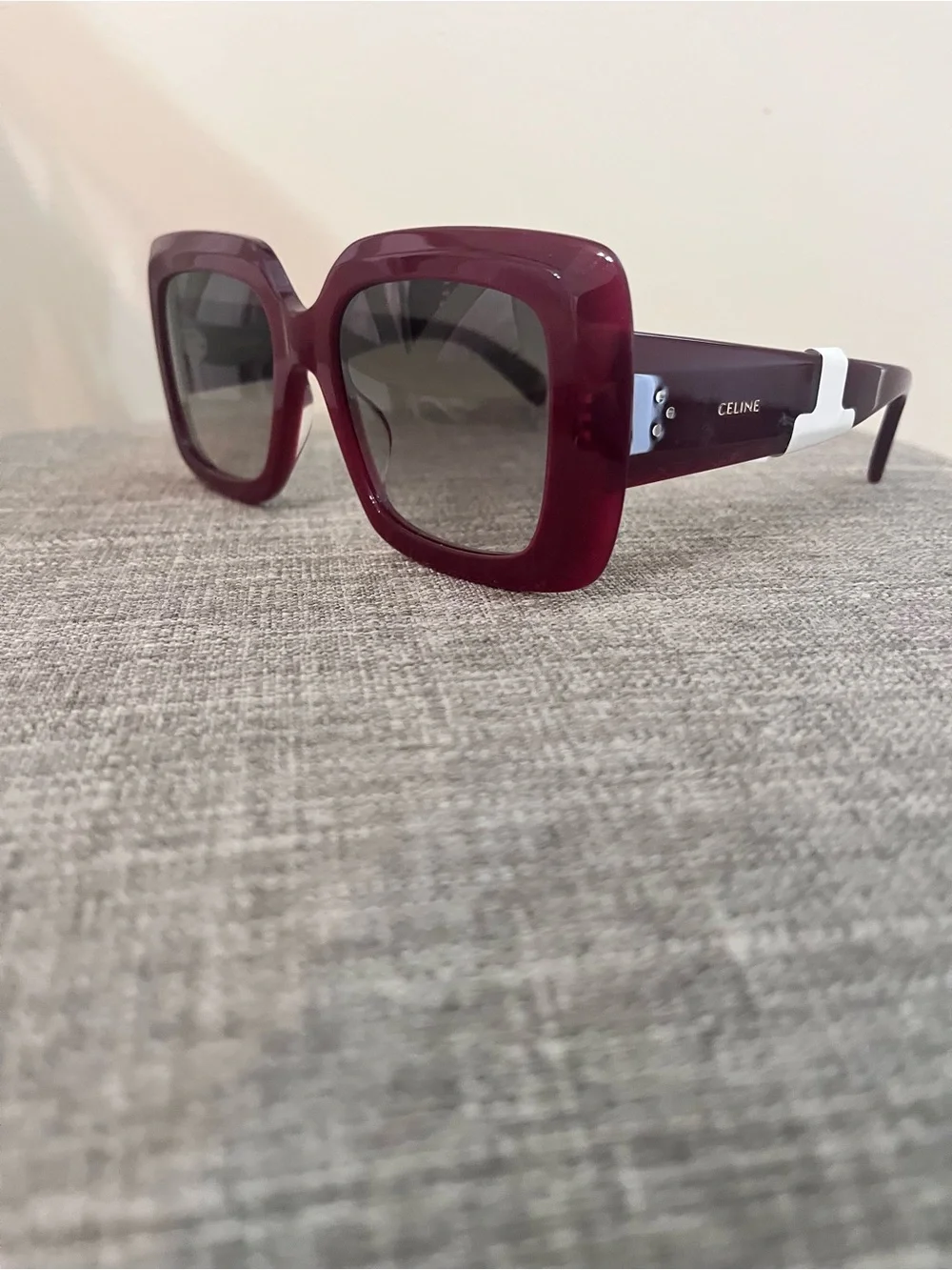 Celine Oversized Square Sunglasses - Deep Burgundy Frame